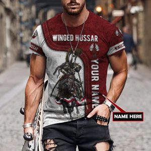 Premium Winged Hussars Personalized Name All Over Printed Unisex Tshirt